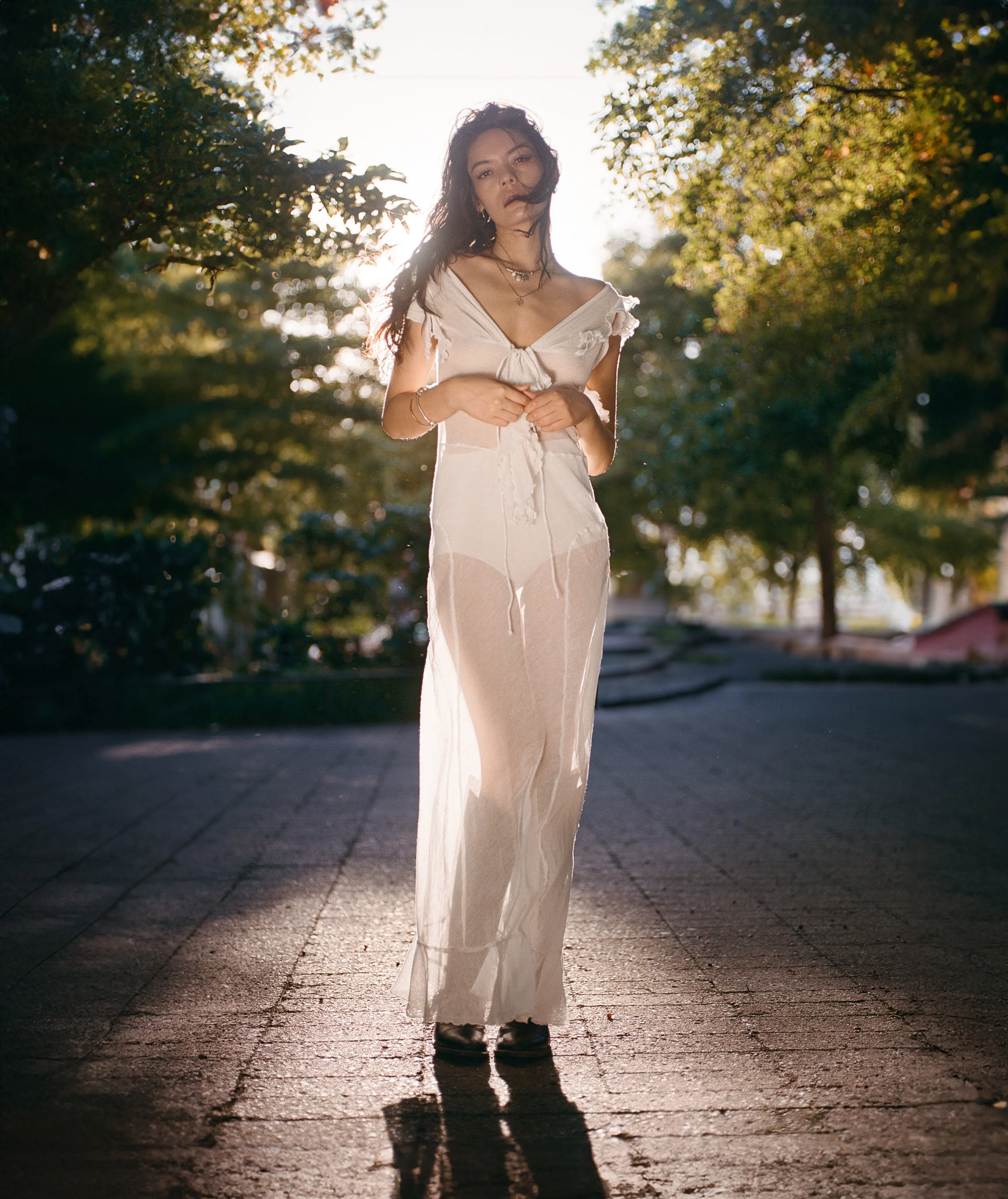 Raggy Dress - White sold by Dana Foley NYC product image thumbnail 2