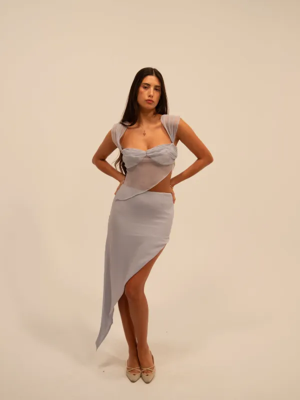 SWOOSH SKIRT IN BLUE sold by Buci