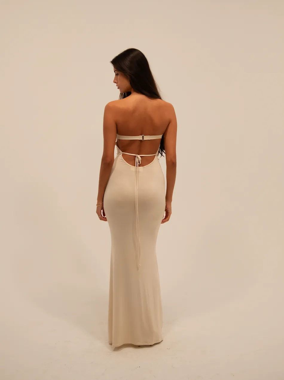 BLOOM DRESS IN ALMOND sold by Buci product image thumbnail 4