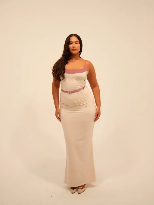 LUDMILLA TOP IN PEANUT & MAUVE sold by Buci