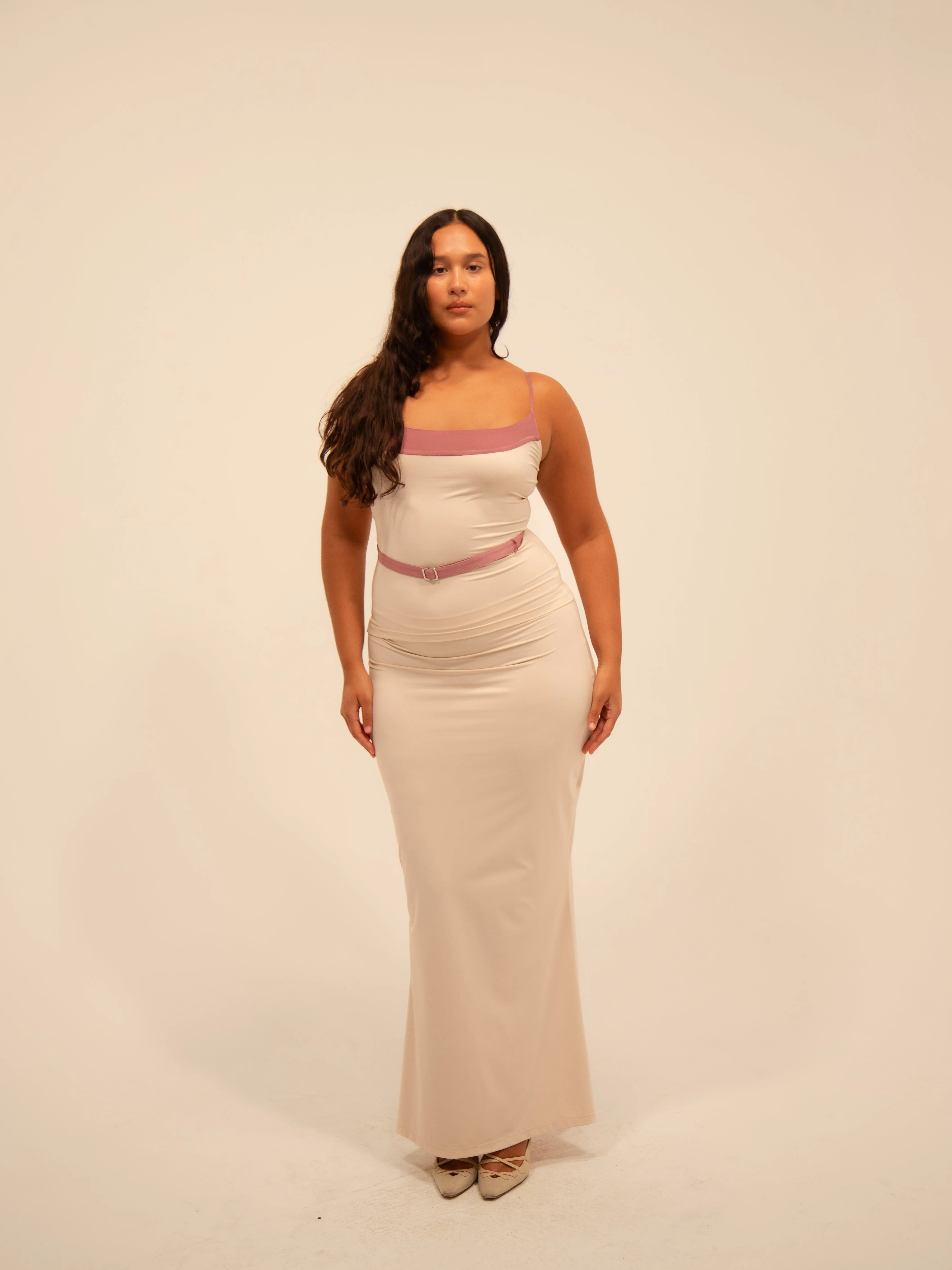 LUDMILLA TOP IN PEANUT & MAUVE sold by Buci