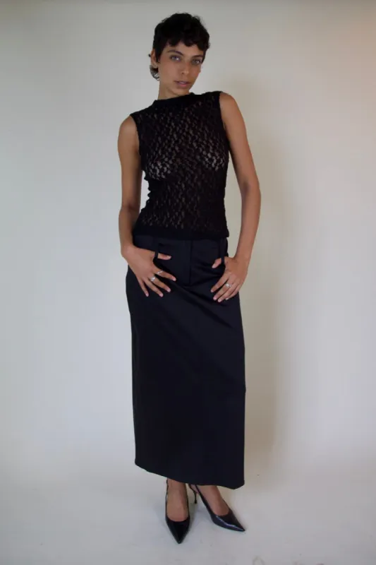 BLACK MAXI SKIRT + ORGANIC made by Buci