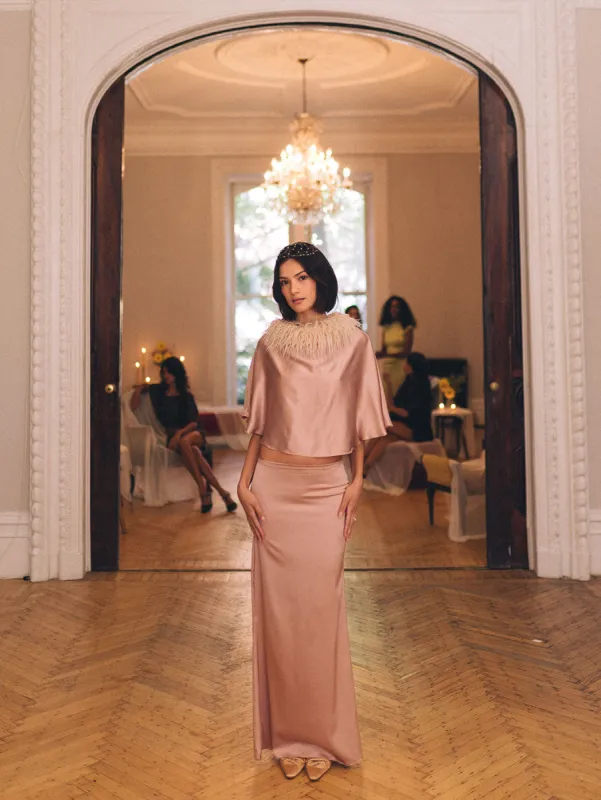 PINE PONCHO IN MAUVE made by Buci