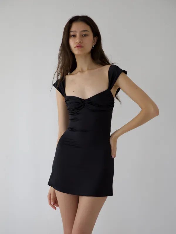 AUDREY DRESS IN BLACK SILK sold by Buci