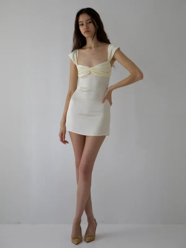 AUDREY DRESS IN CREAM SILK sold by Buci