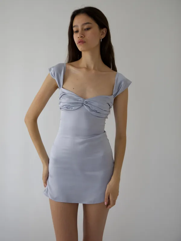 AUDREY DRESS IN SAPPHIRE SILK sold by Buci
