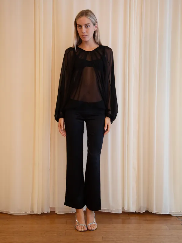 ANASTASIA PANTS IN BLACK SILK sold by Buci
