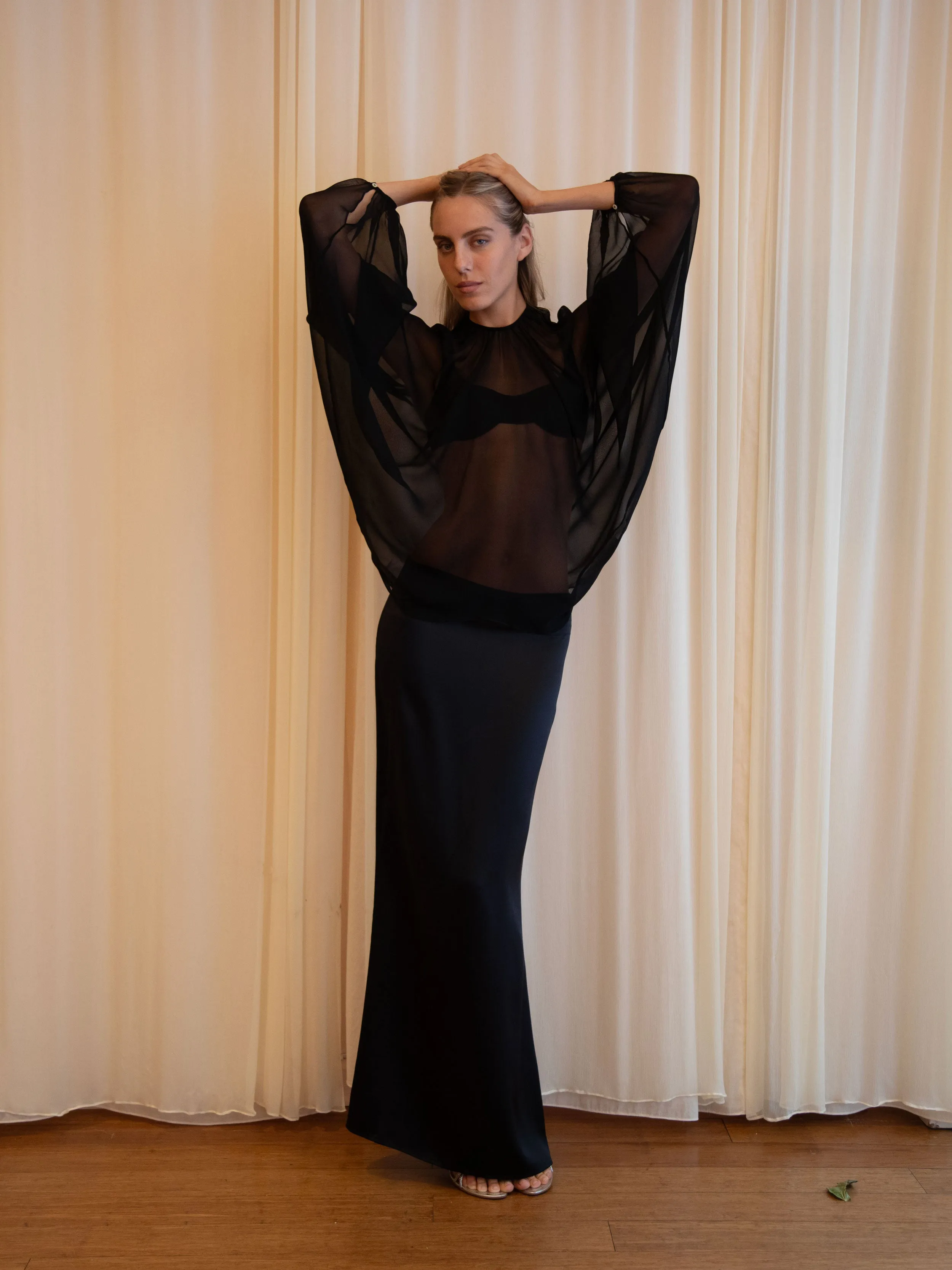 CAFE BLOUSE IN BLACK (PRE-ORDER) sold by Buci