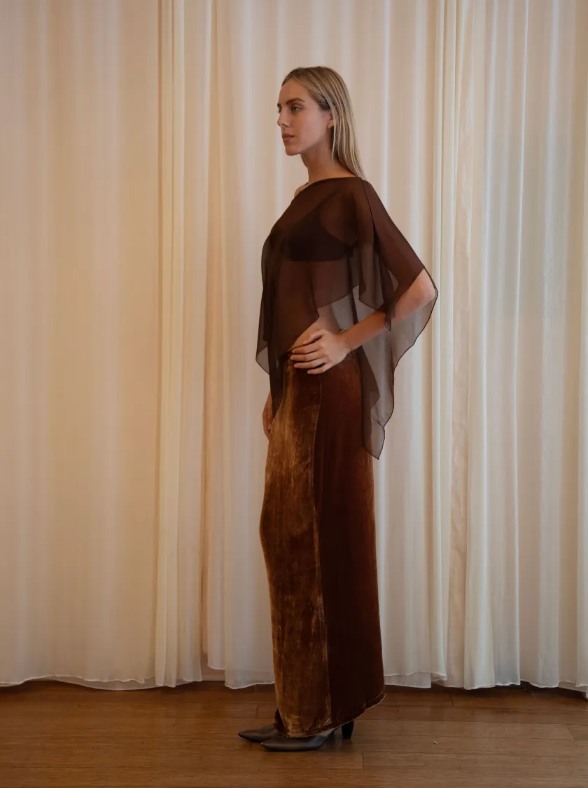 SOLSTICE SKIRT IN VELVET COCOA sold by Buci product image thumbnail 2