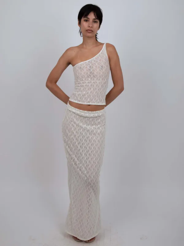 MERMAID SKIRT IN WHITE LACE sold by Buci