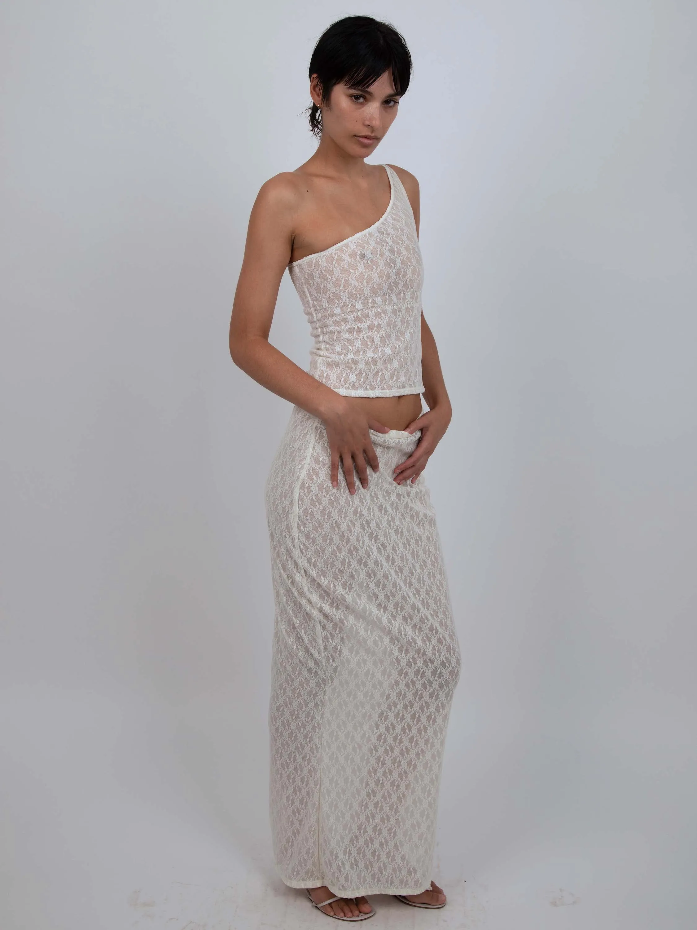 MERMAID SKIRT IN WHITE LACE sold by Buci product image thumbnail 2
