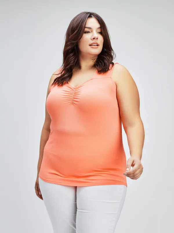 Semi-fitted tank top sold by Claire France