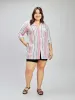 3/4-sleeve loose tunic with buttons sold by Claire France