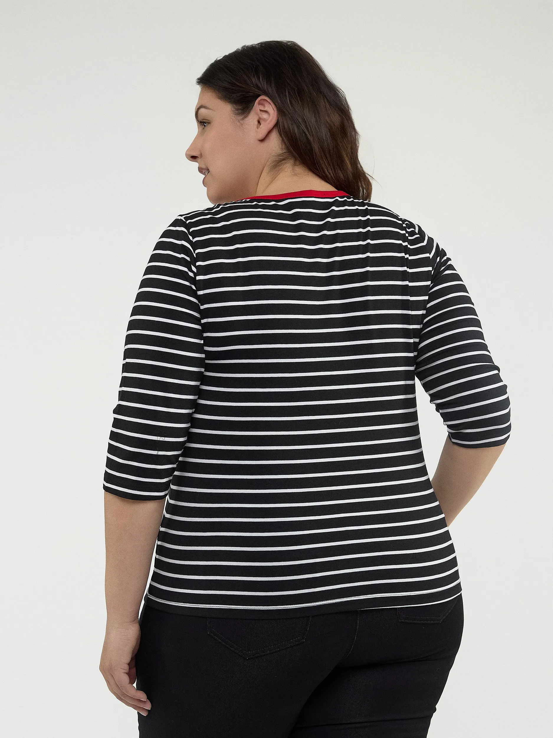 3/4-sleeve semi-fitted t-shirt sold by Claire France product image thumbnail 3