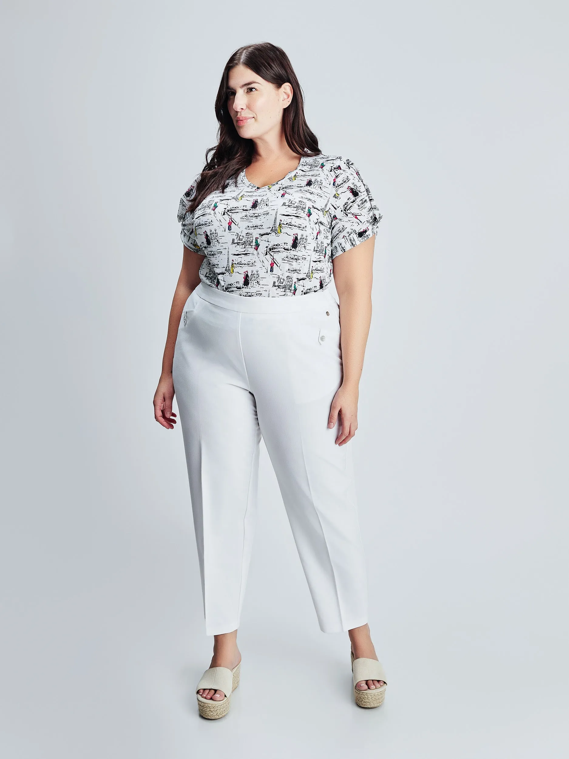 Straight semi-fitted pull-on dress pant - Petite sold by Claire France product image thumbnail 5