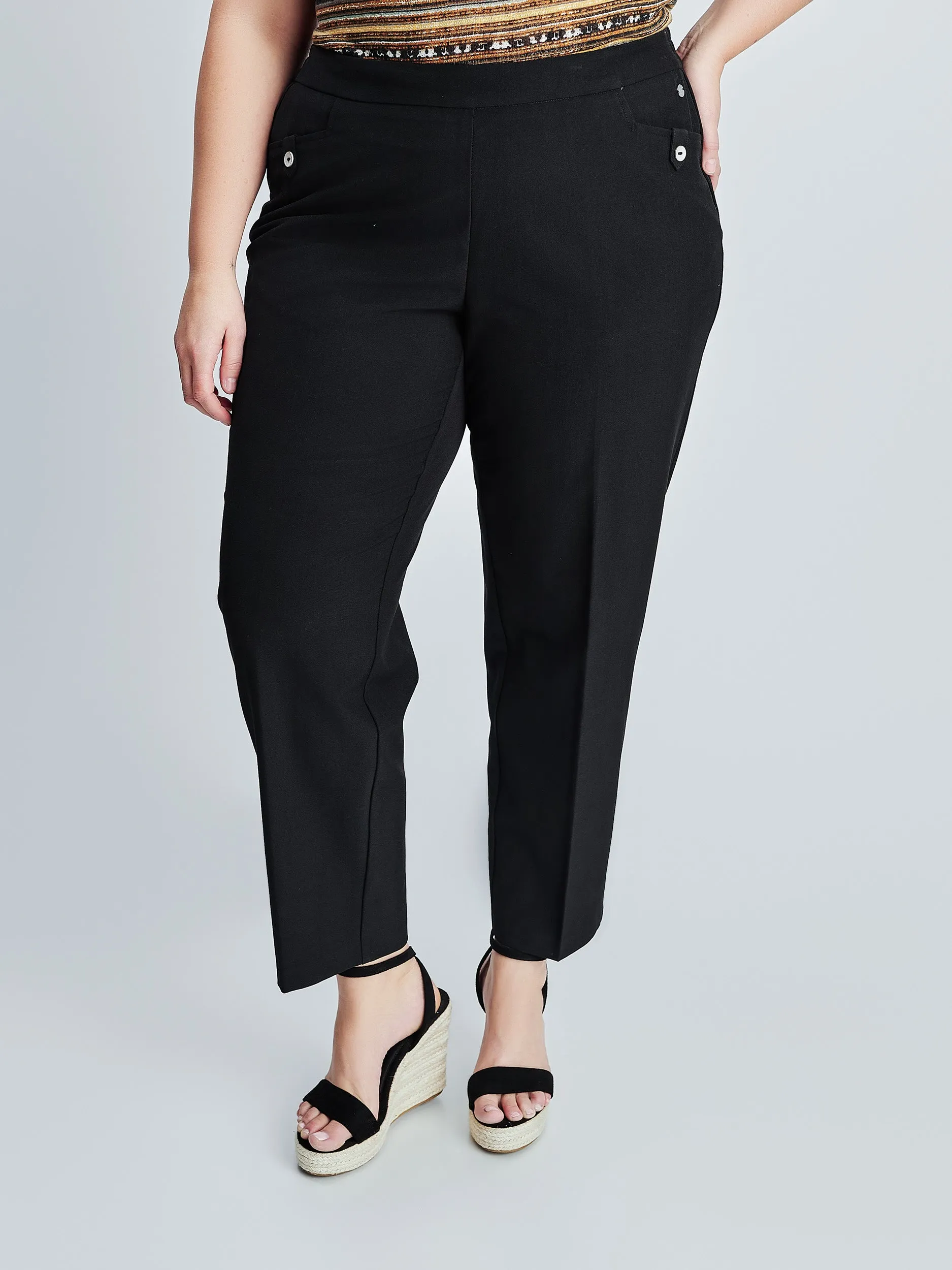 Straight semi-fitted pull-on dress pant - Petite sold by Claire France product image thumbnail 2