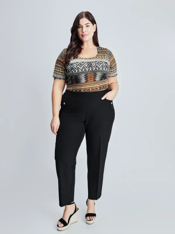 Straight semi-fitted pull-on dress pant  - Petite sold by Claire France