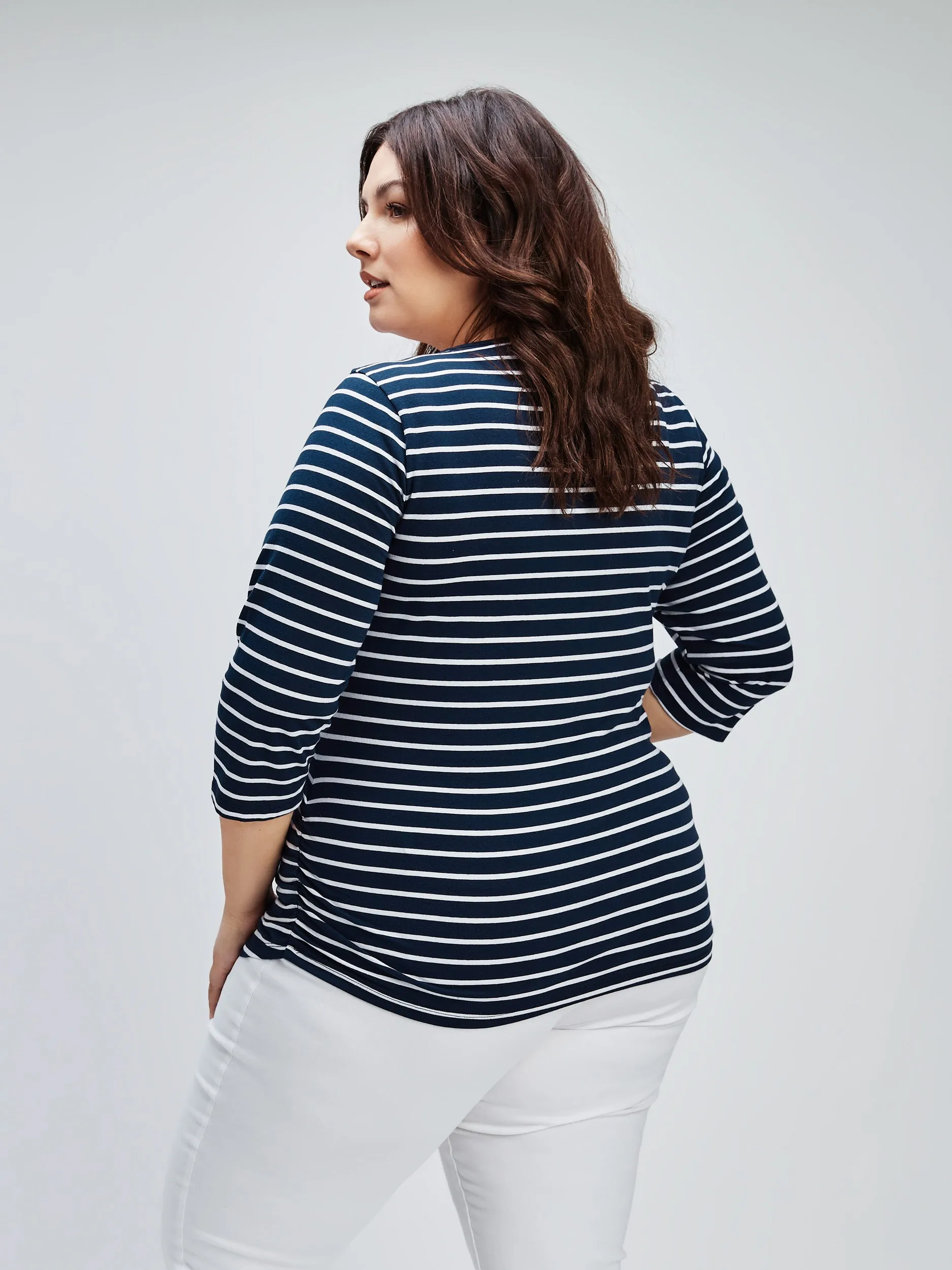 3/4-sleeve semi-fitted t-shirt sold by Claire France product image thumbnail 3