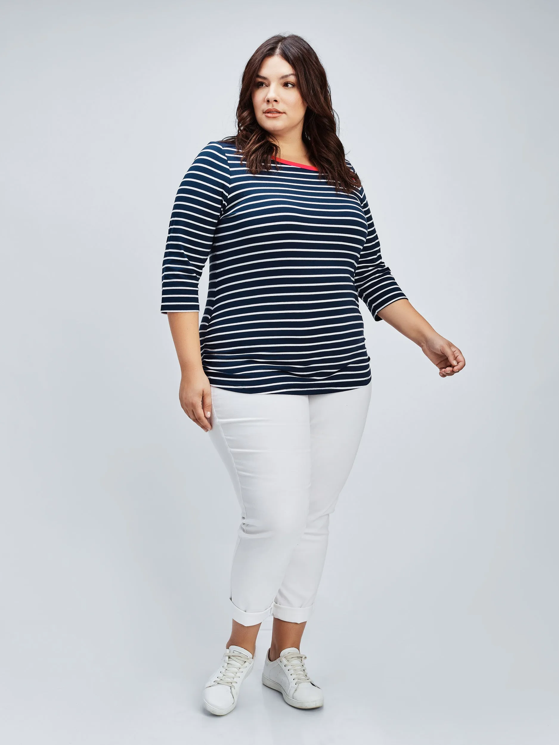 3/4-sleeve semi-fitted t-shirt sold by Claire France product image thumbnail 2