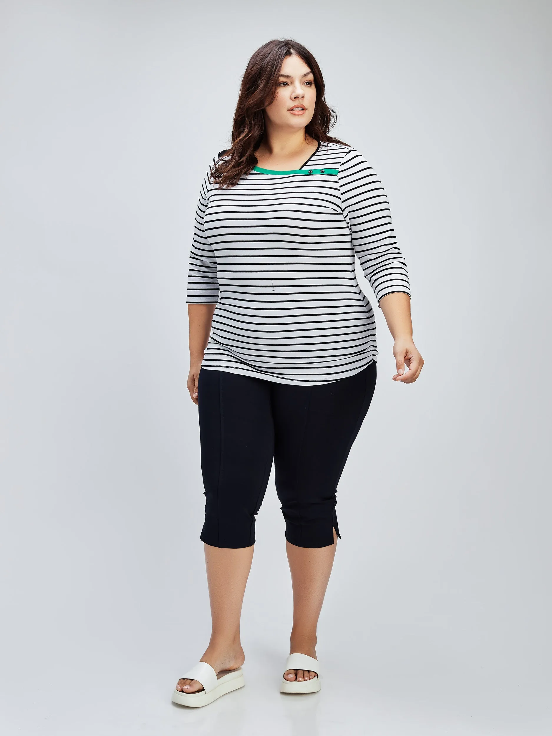 3/4-sleeve semi-fitted t-shirt sold by Claire France product image thumbnail 5