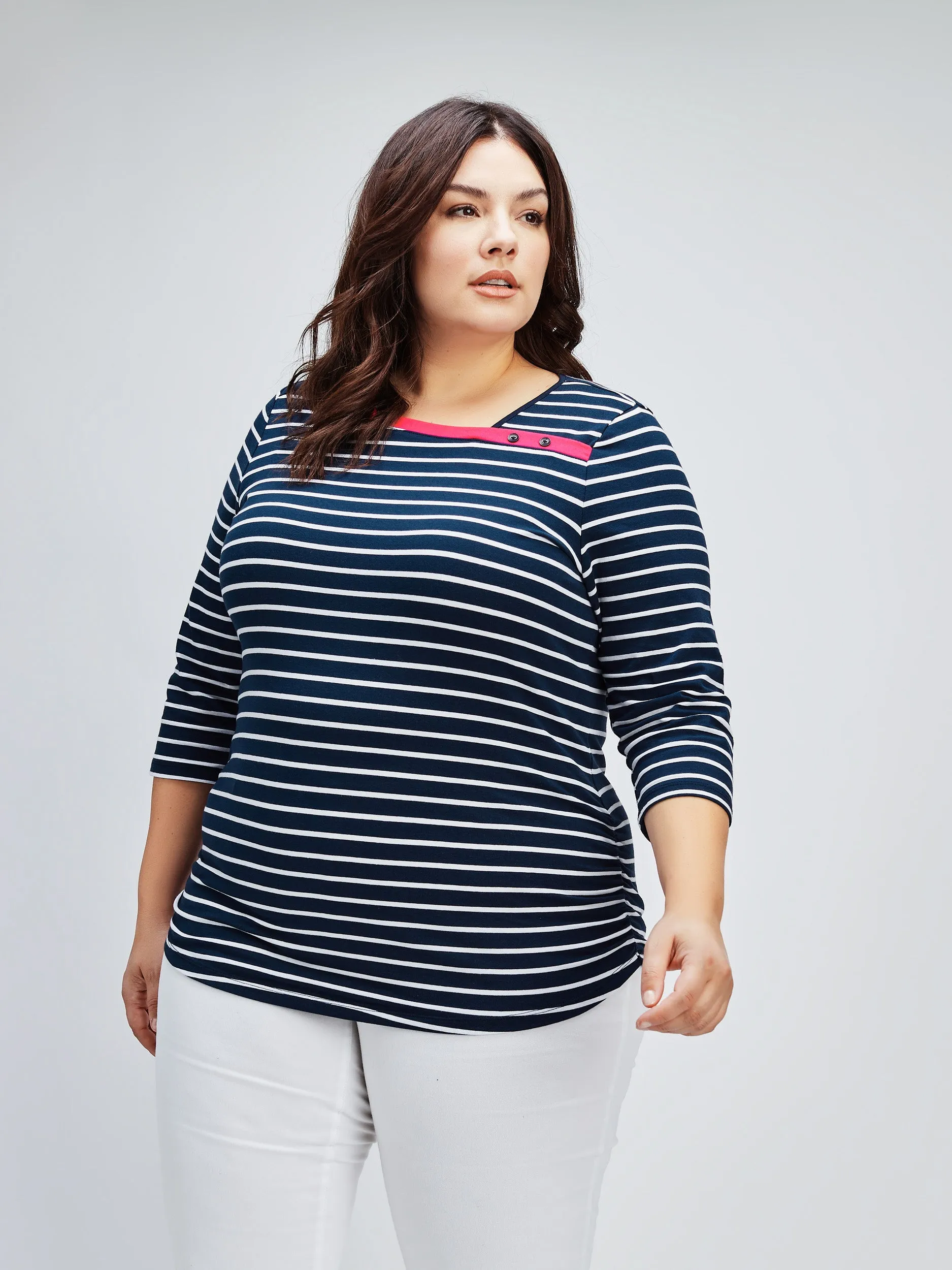 3/4-sleeve semi-fitted t-shirt sold by Claire France