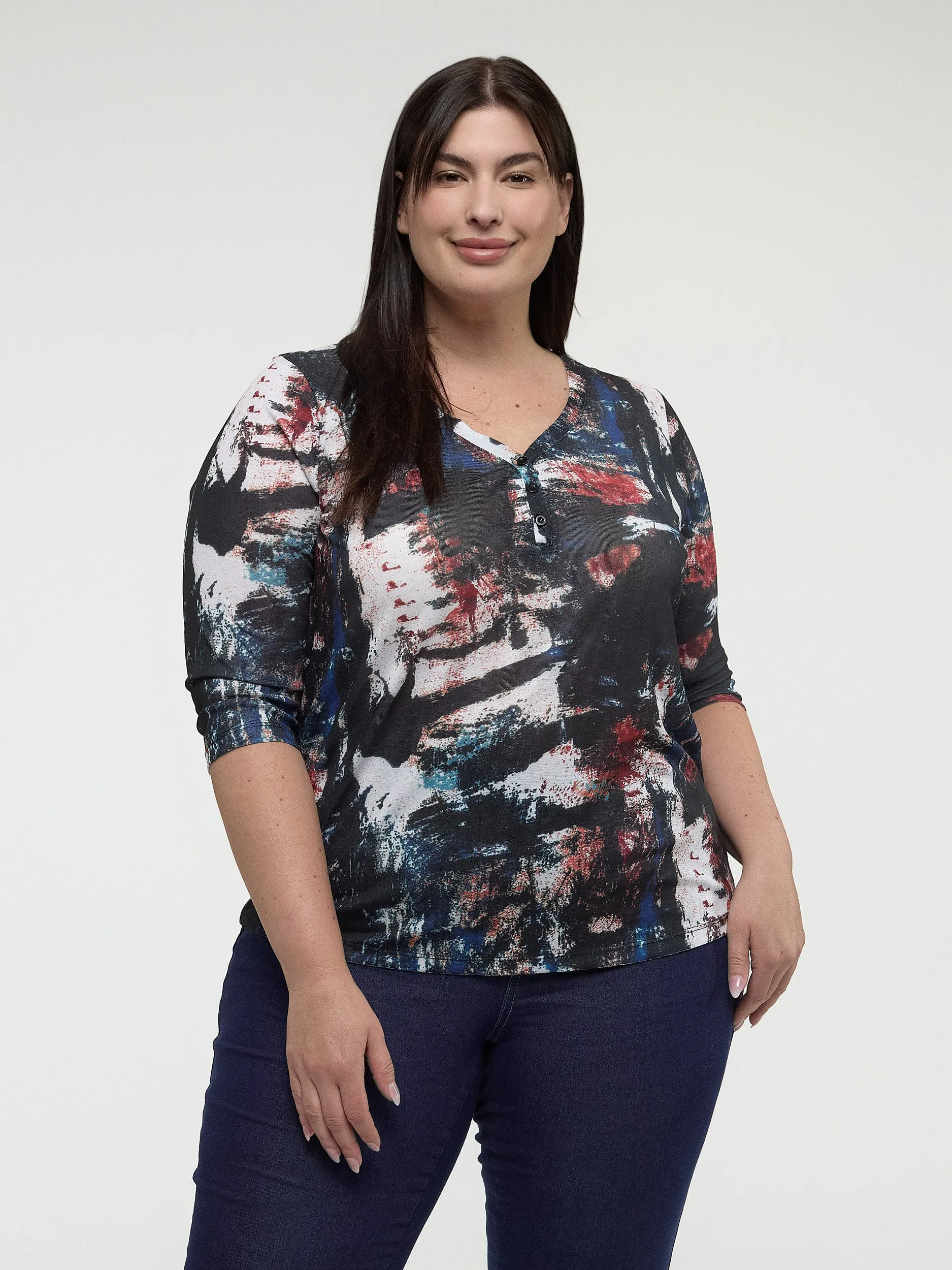 3/4-sleeve semi-fitted t-shirt sold by Claire France product image thumbnail 2