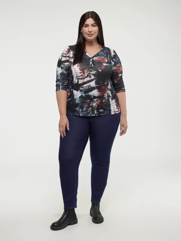 3/4-sleeve semi-fitted t-shirt sold by Claire France