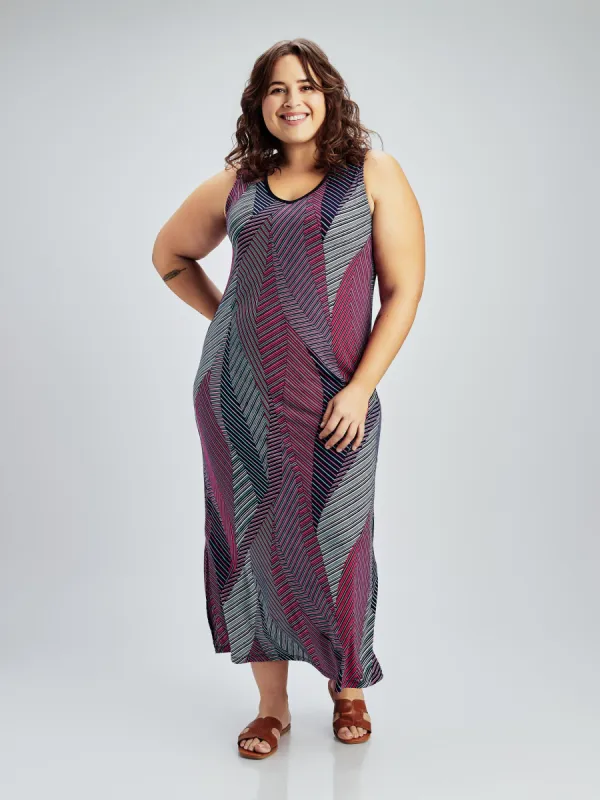 A line maxi knit dress sold by Claire France