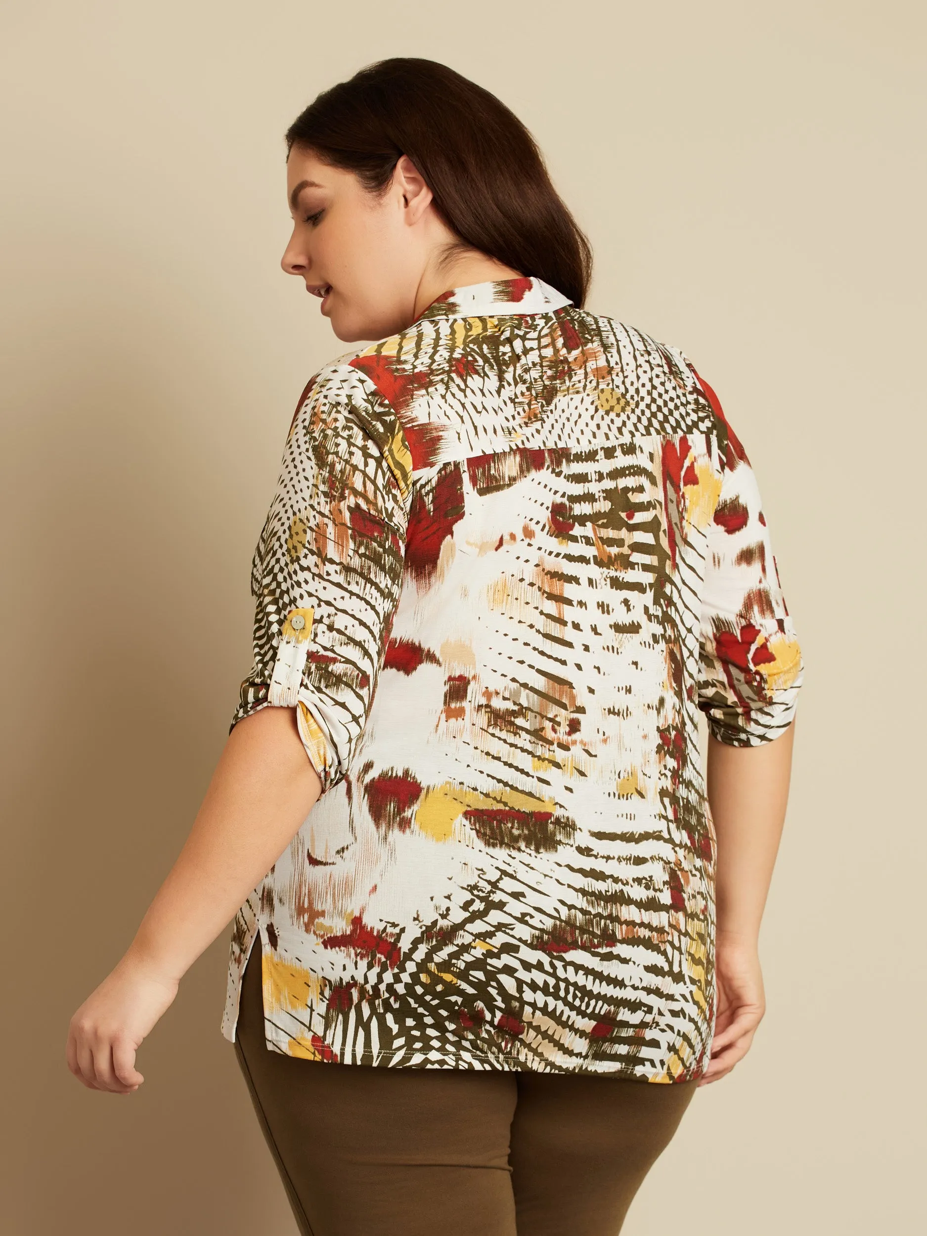 3/4-sleeve semi-fitted tunic with buttons sold by Claire France product image thumbnail 3