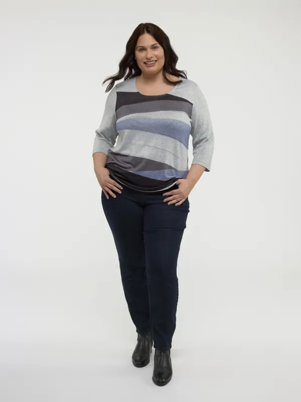 3/4-sleeve semi-fitted t-shirt sold by Claire France