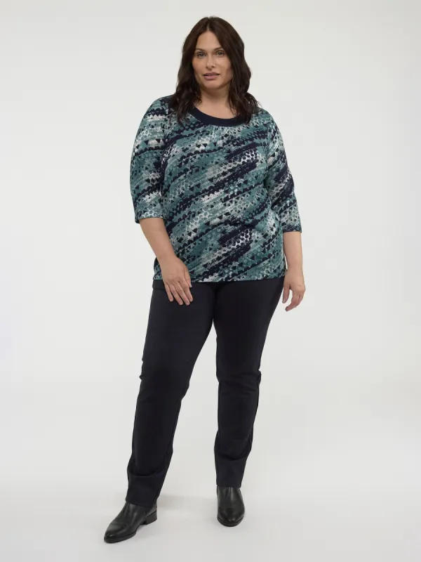 3/4-sleeve semi-fitted t-shirt sold by Claire France