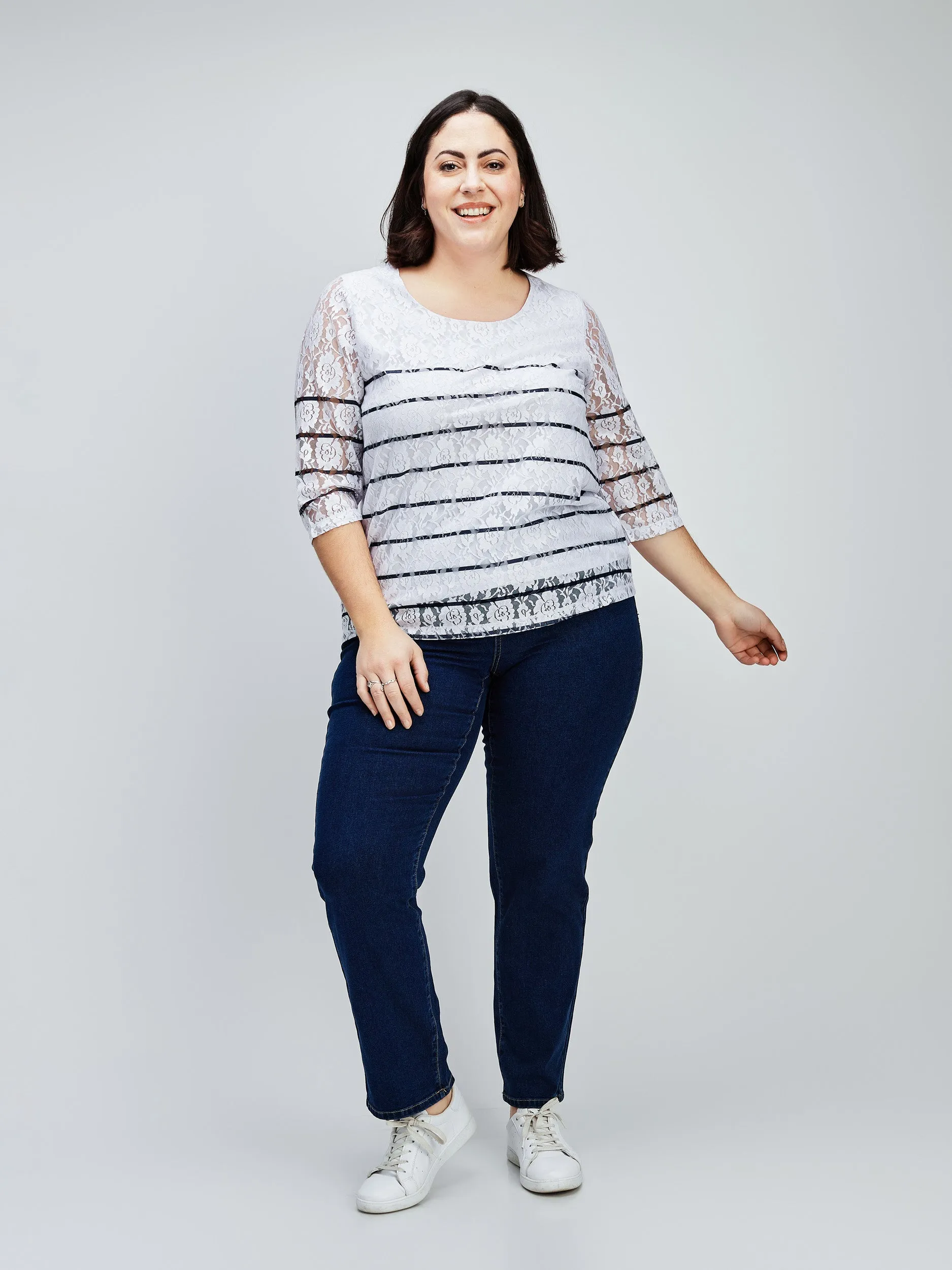 3/4-sleeve semi-fitted t-shirt sold by Claire France product image thumbnail 2