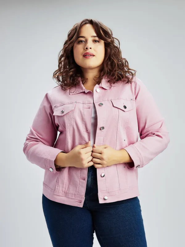 Long-sleeve semi-fitted denim jacket sold by Claire France