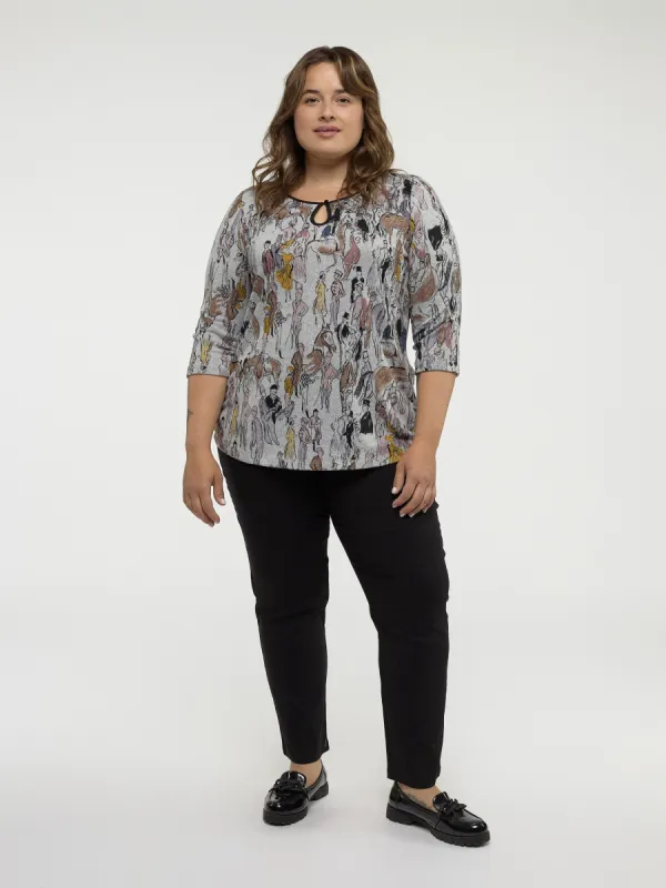 3/4-sleeve semi-fitted t-shirt sold by Claire France