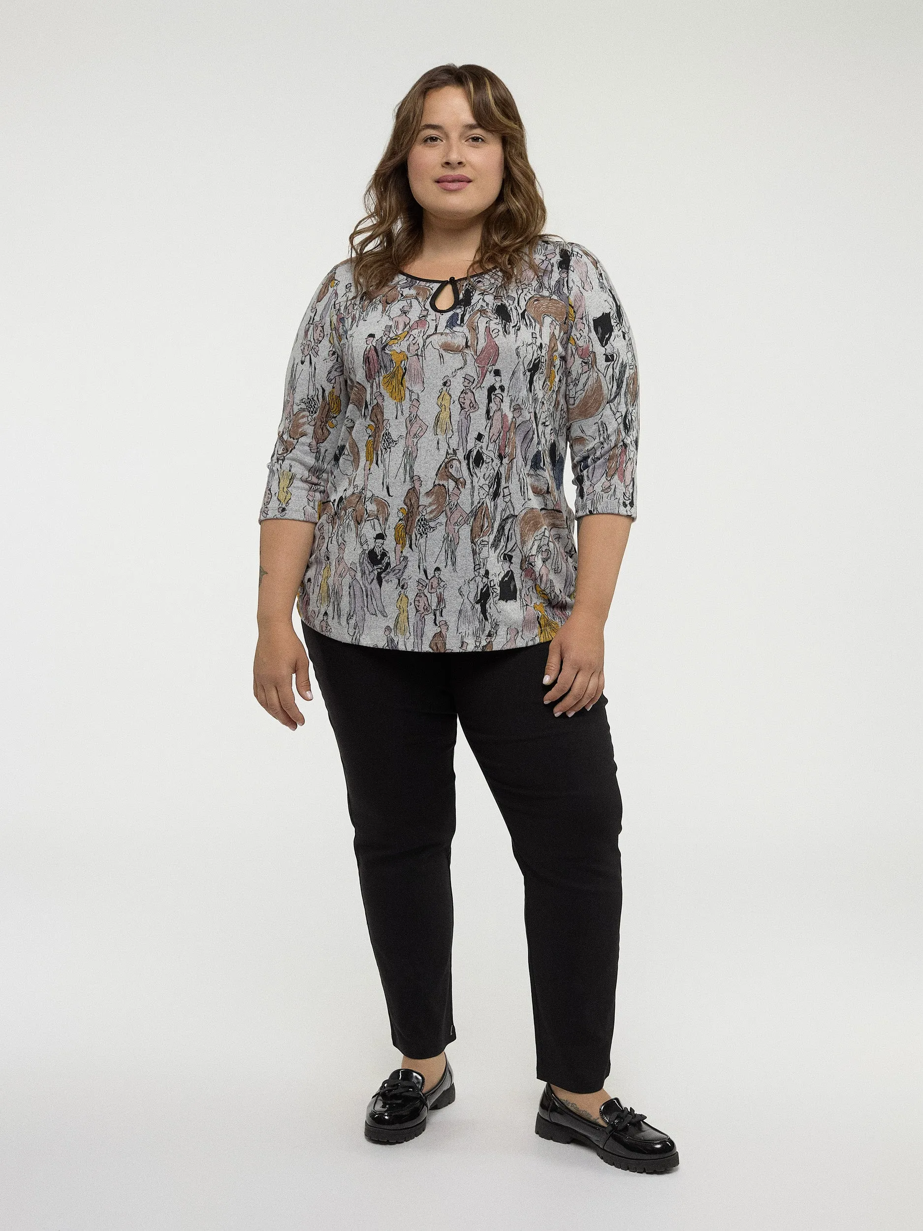 3/4-sleeve semi-fitted t-shirt sold by Claire France