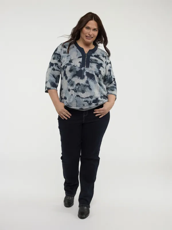 3/4-sleeve semi-fitted t-shirt sold by Claire France