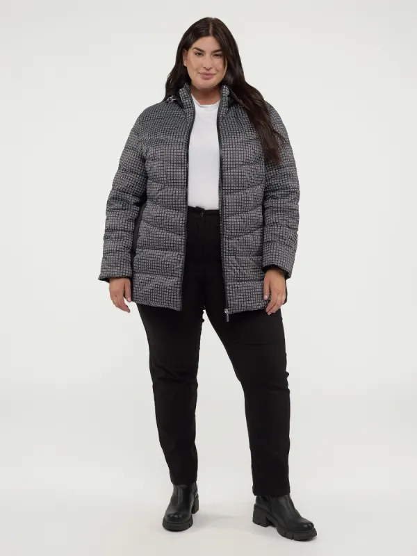 Mid thight semi-fitted soft shell jacket sold by Claire France