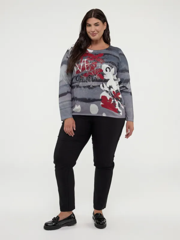 Long-sleeve semi-fitted pullover sweater sold by Claire France