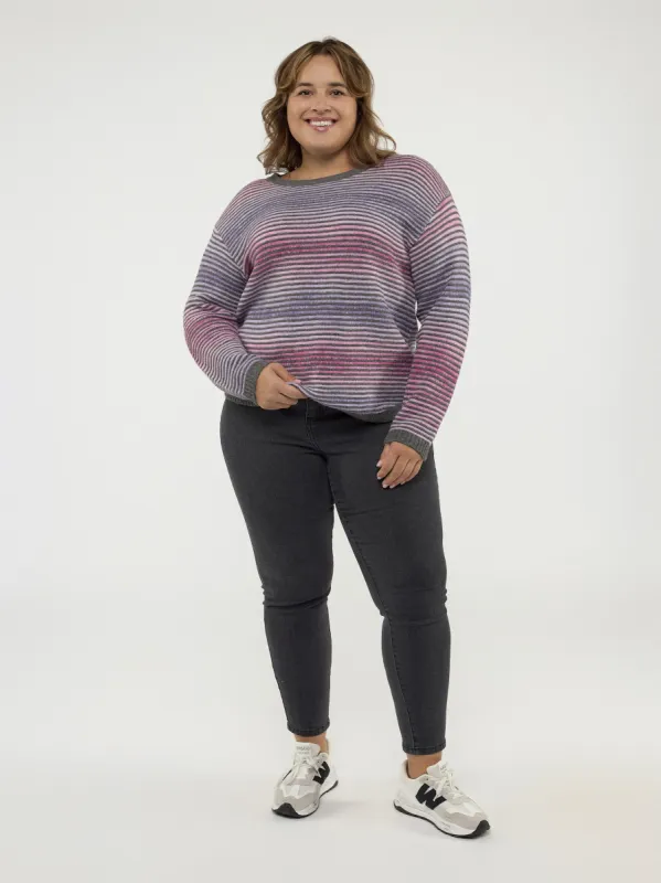 Long-sleeve semi-fitted pullover sweater sold by Claire France