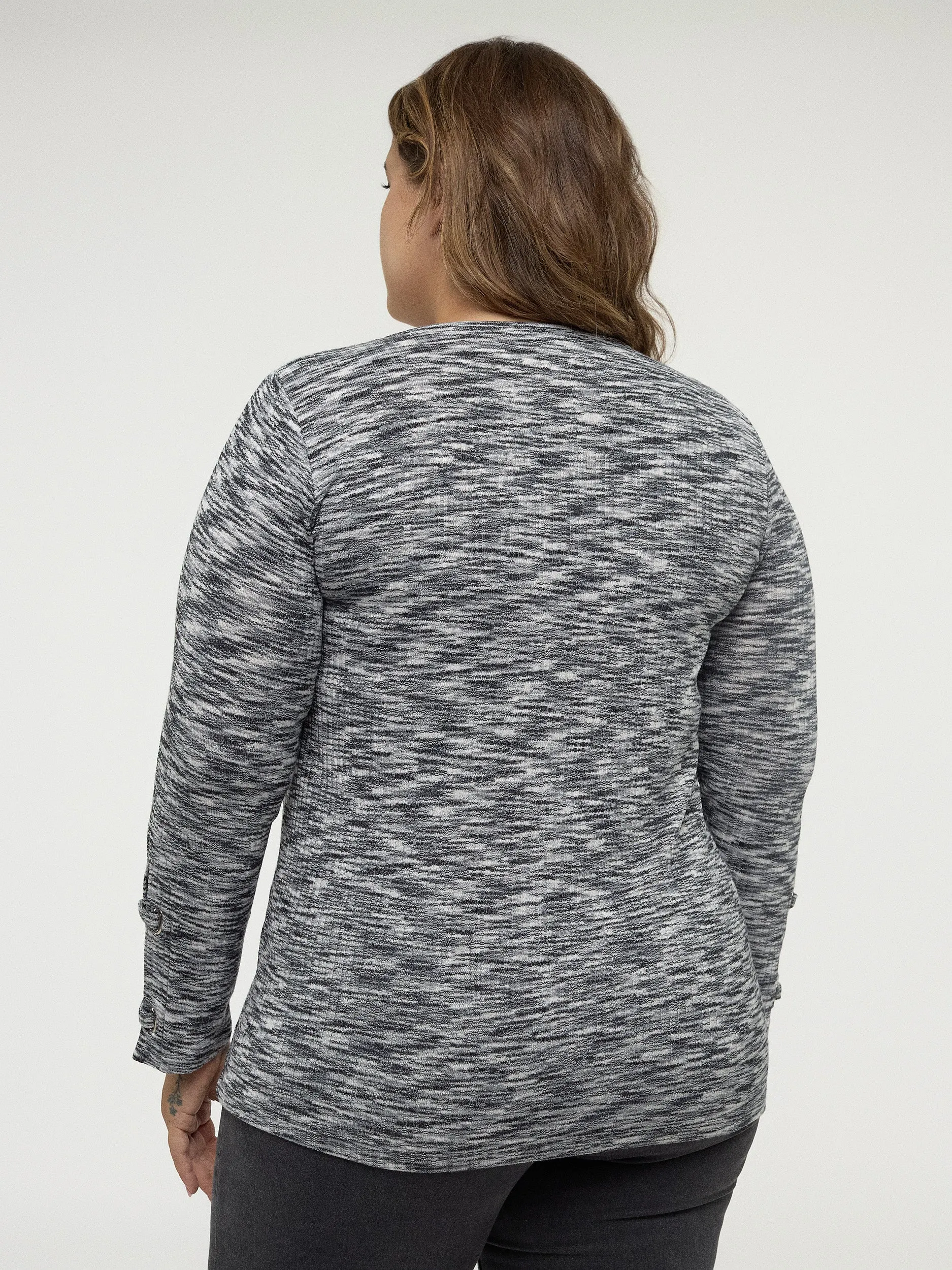 Long-sleeve semi-fitted knit tunic sold by Claire France product image thumbnail 3