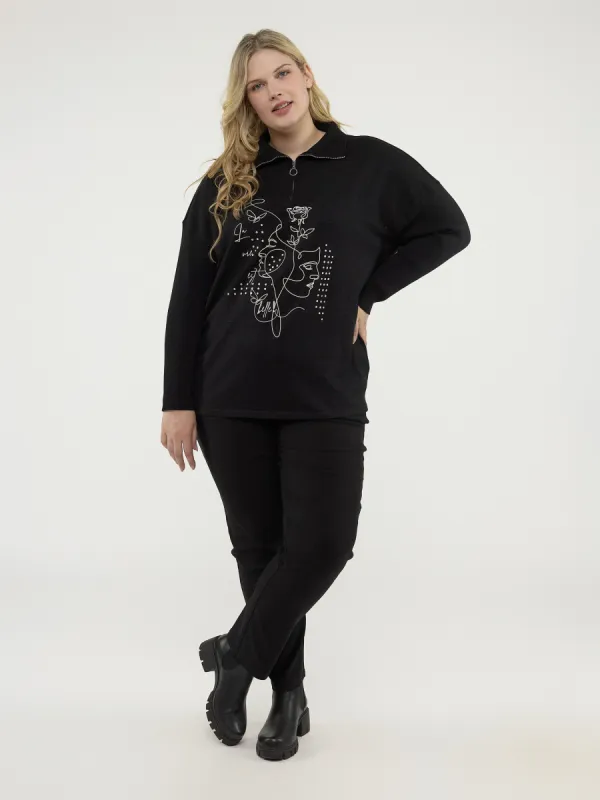 Long-sleeve loose pullover sweater sold by Claire France