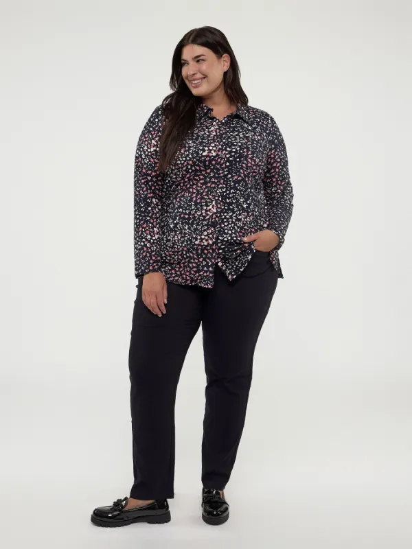 Long-sleeve semi-fitted blouse with buttons sold by Claire France