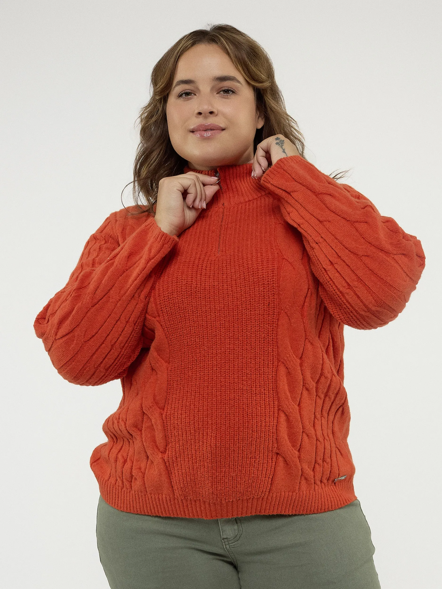 Long-sleeve semi-fitted pullover sweater sold by Claire France product image thumbnail 2