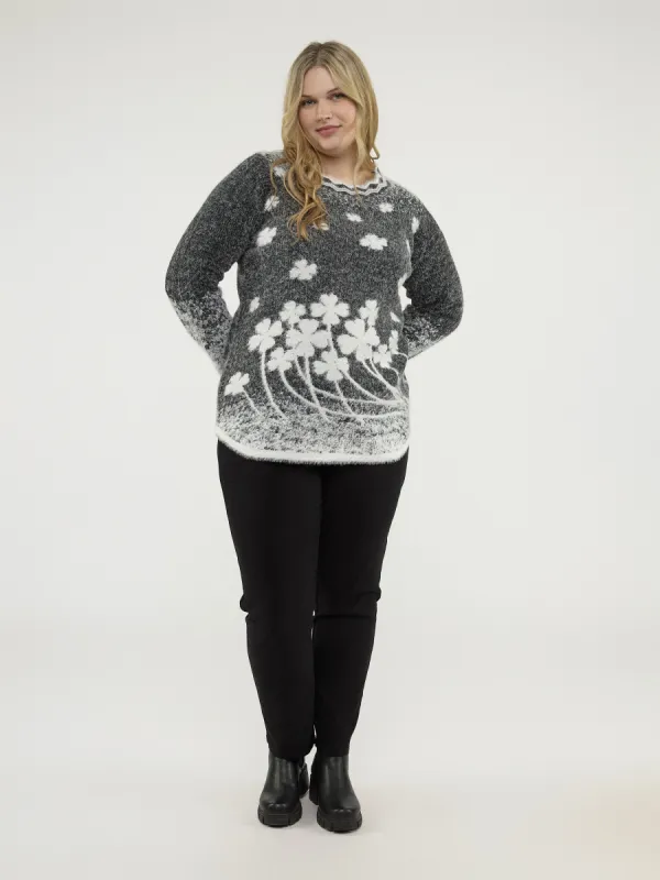 Long-sleeve semi-fitted pullover sweater sold by Claire France