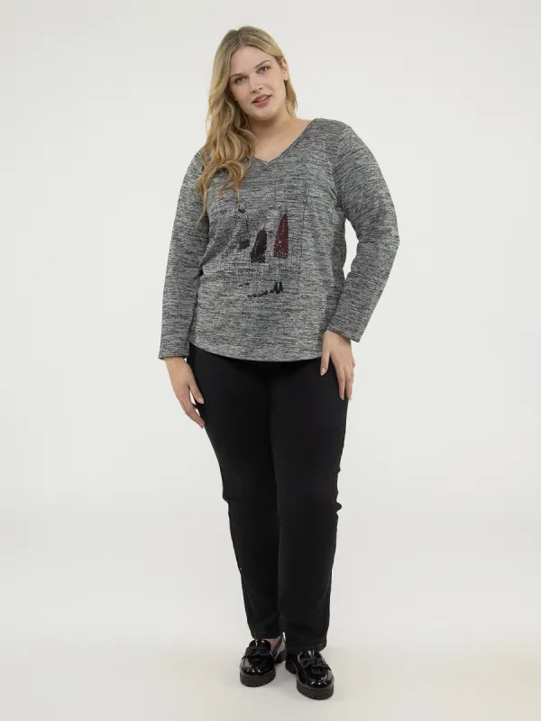 Long-sleeve semi-fitted t-shirt sold by Claire France