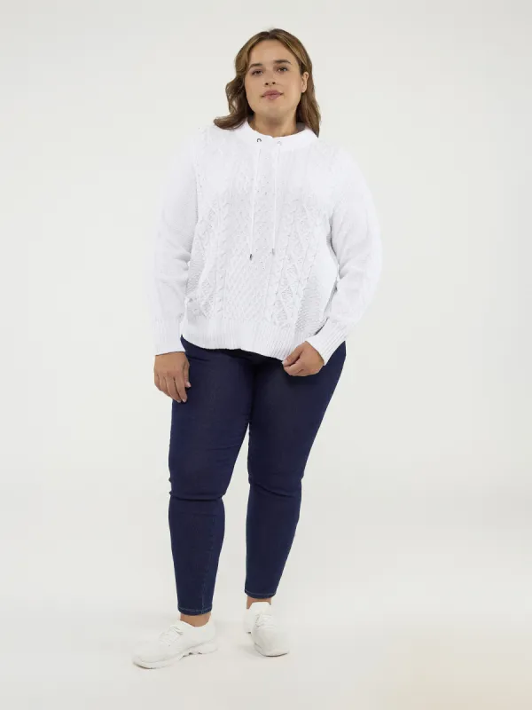 Long-sleeve semi-fitted pullover sweater sold by Claire France