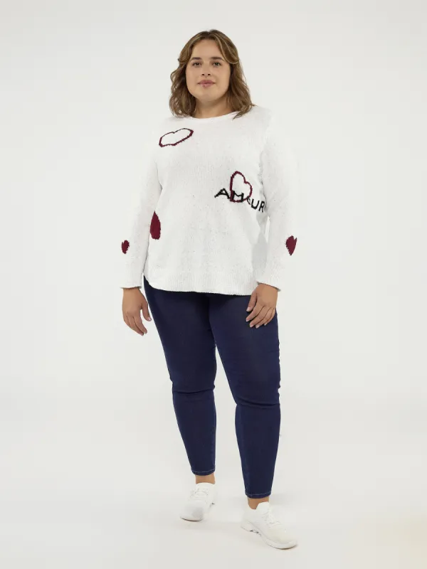Long-sleeve semi-fitted pullover sweater sold by Claire France