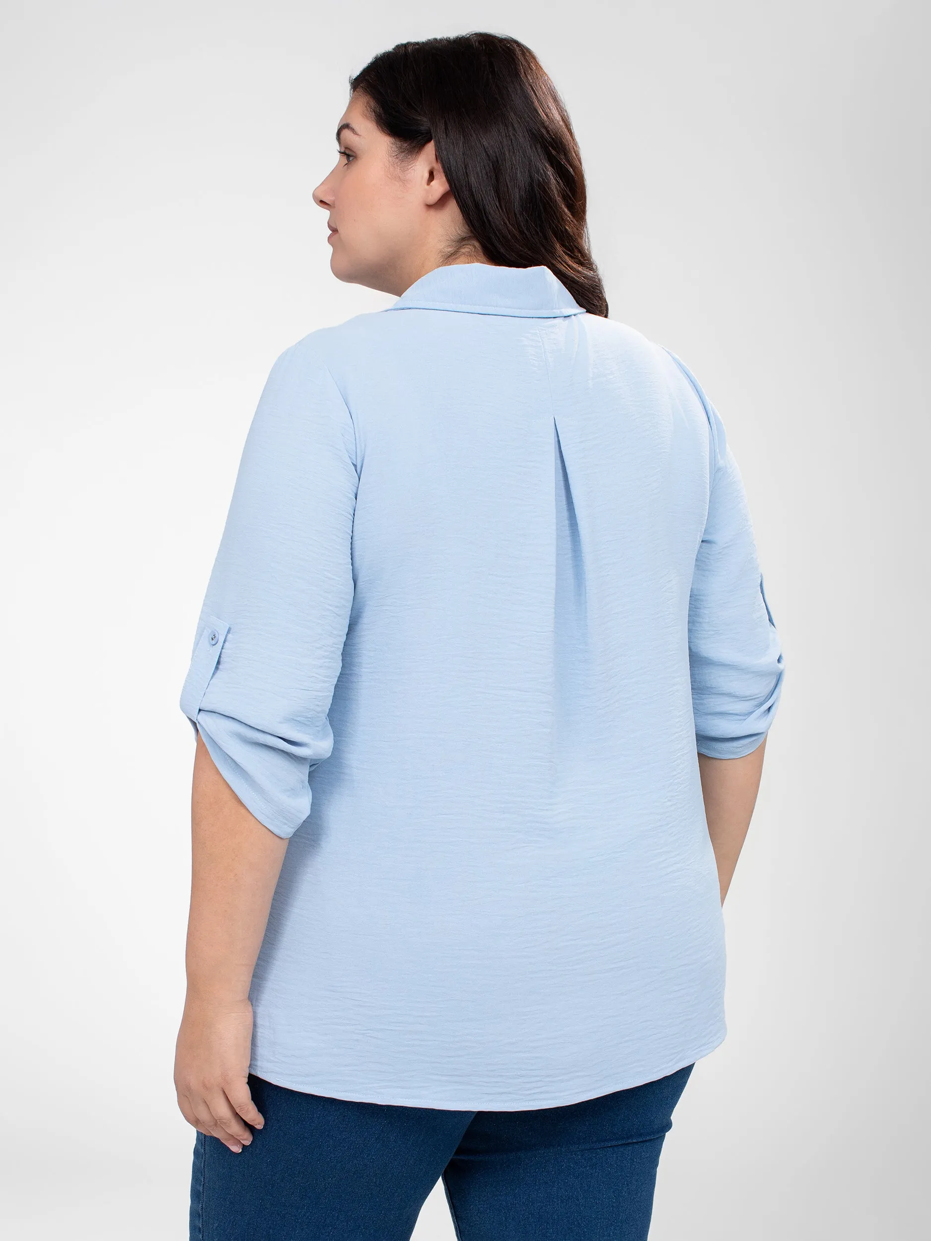 3/4-sleeve semi-fitted blouse with buttons sold by Claire France product image thumbnail 3