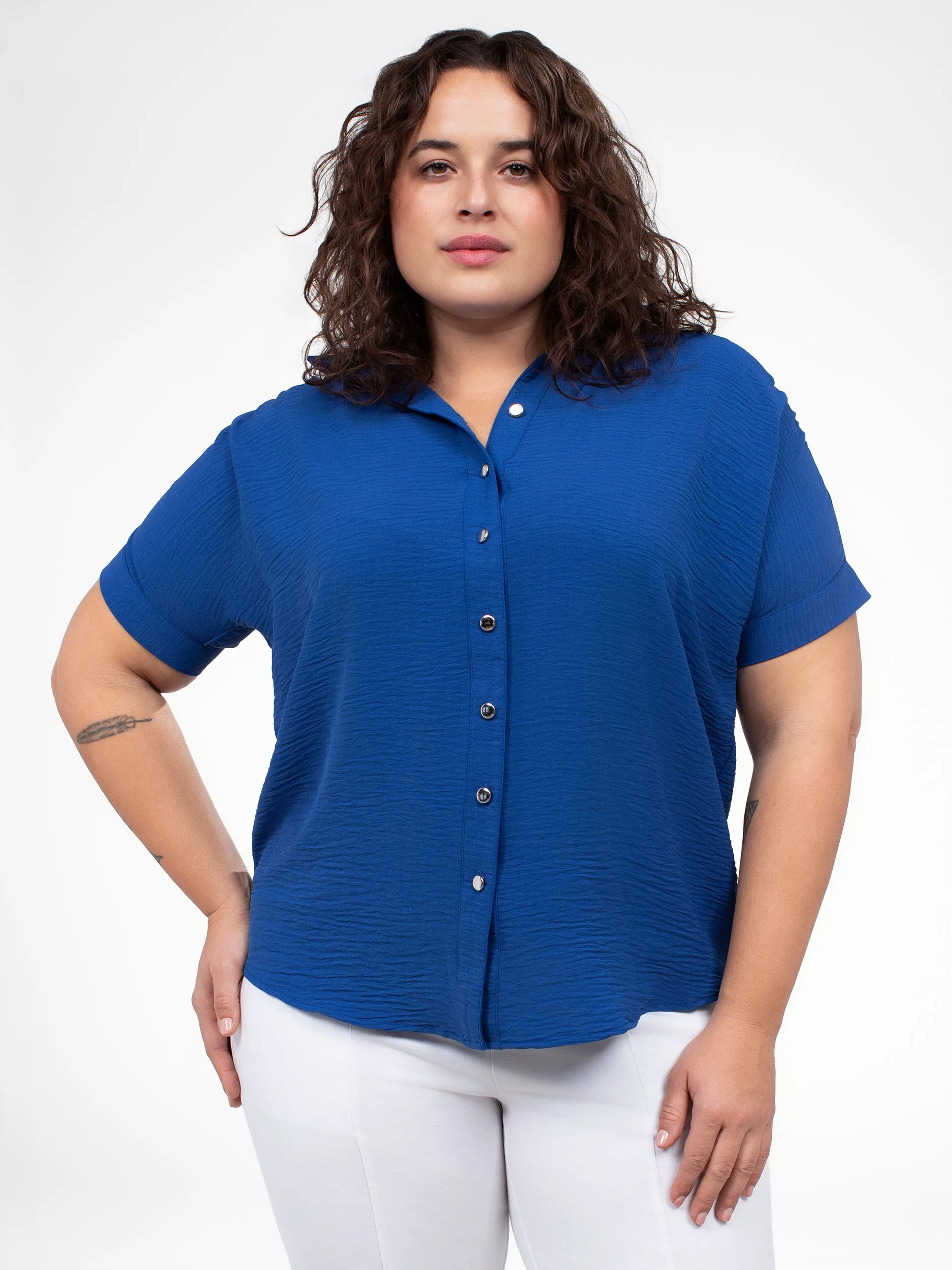 Short-sleeve loose blouse sold by Claire France product image thumbnail 5