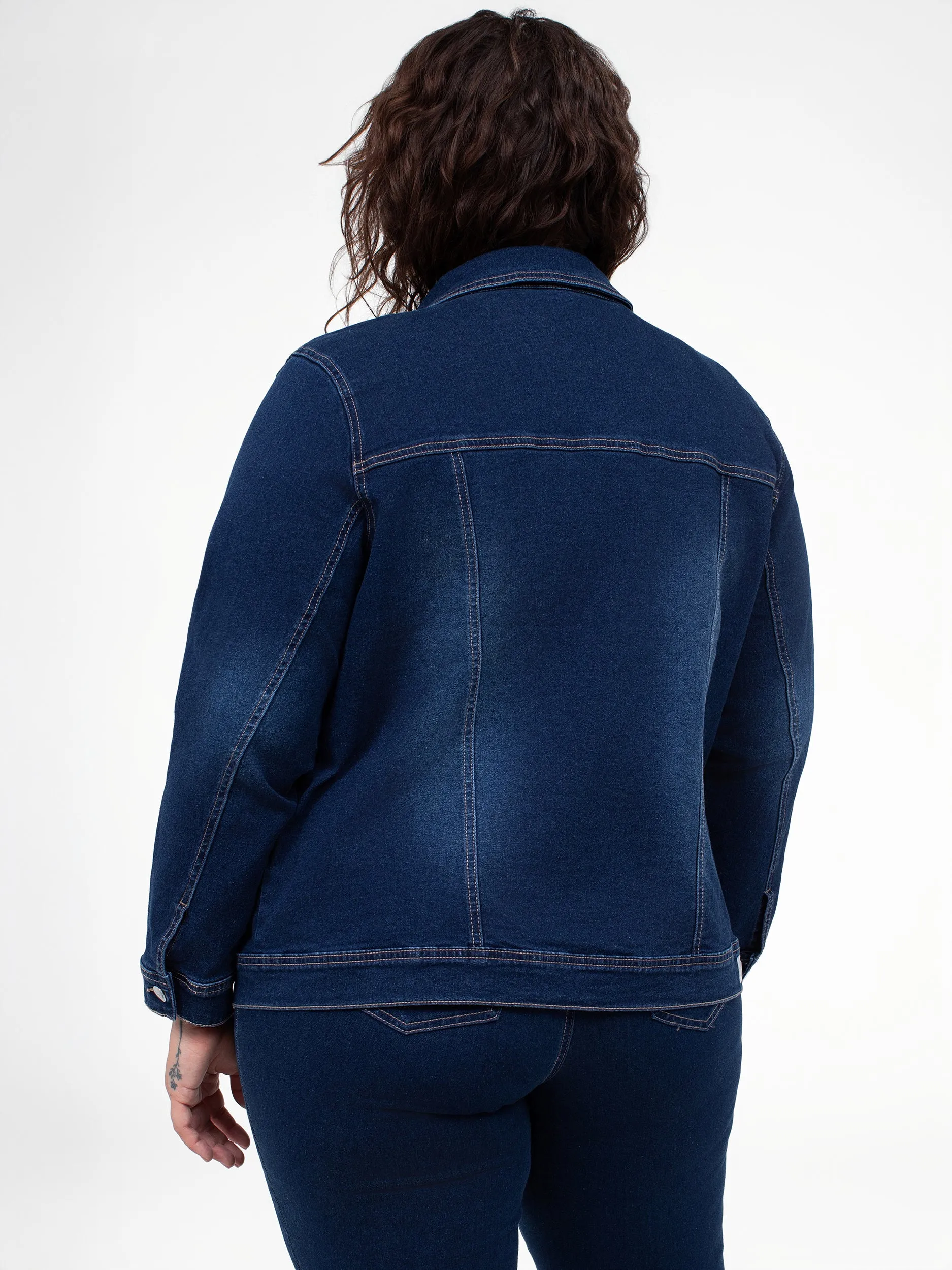 Long-sleeve semi-fitted denim jacket sold by Claire France product image thumbnail 3